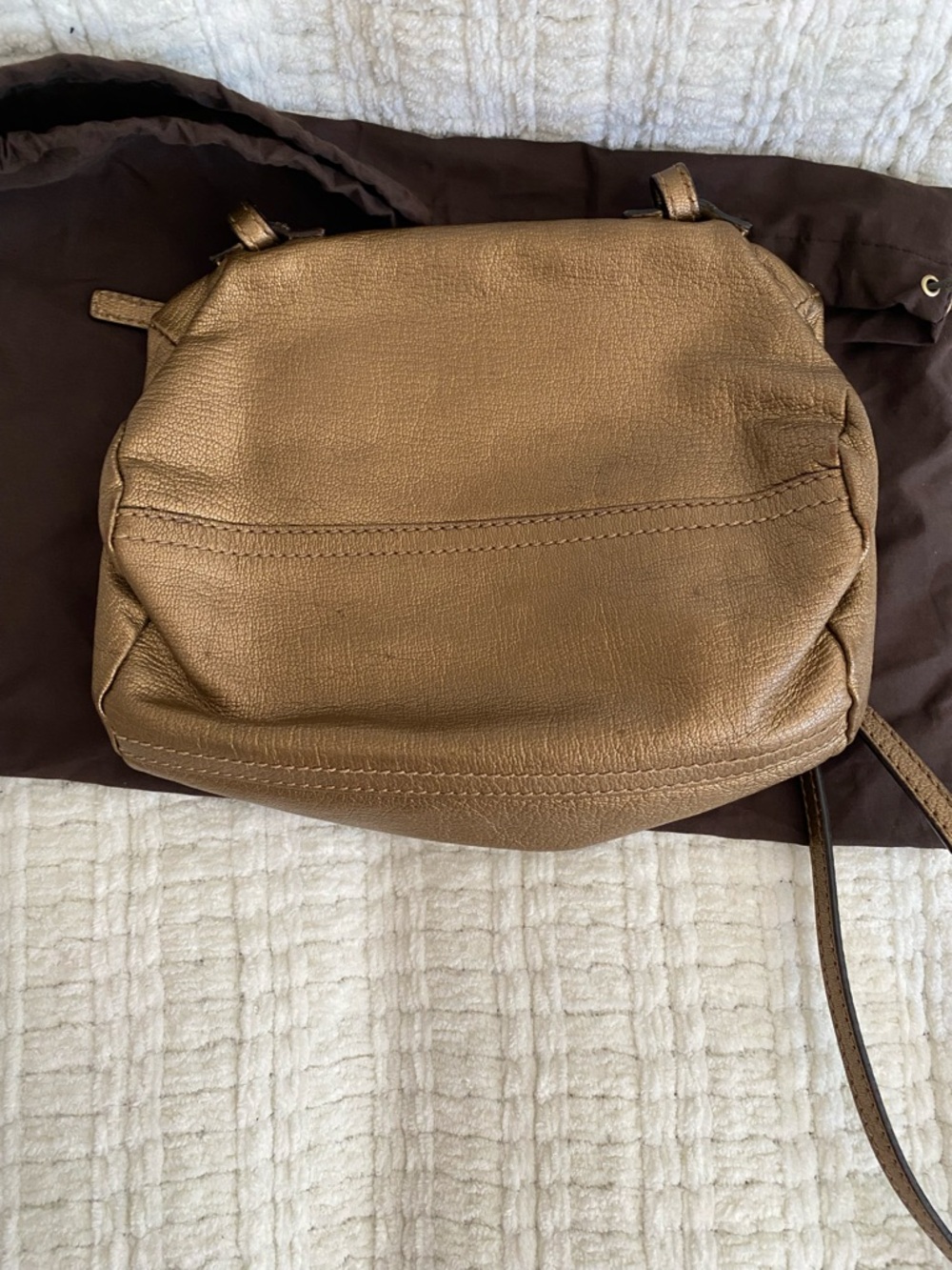 Givenchy Mini Pandora Bronze Metallic Soft Leather Crossbody Bag - Picture 11 of 13